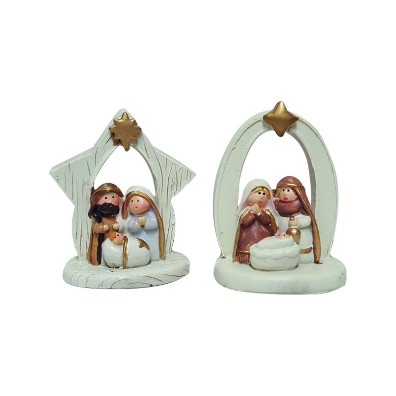 Natività con arco/stella in resina cm. 7