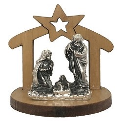 Capannina con Natività in metallo