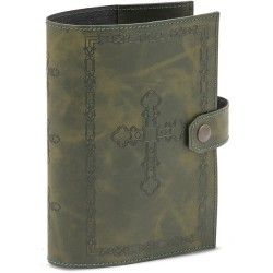 Coprilibro in cuoio rigenerato per Breviario Liturgia delle ore 4 volumi stampa a caldo