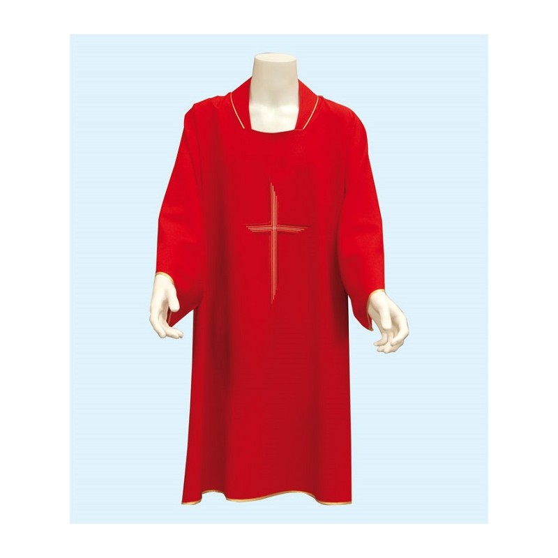 Dalmatica in poliestere con ricamo croce