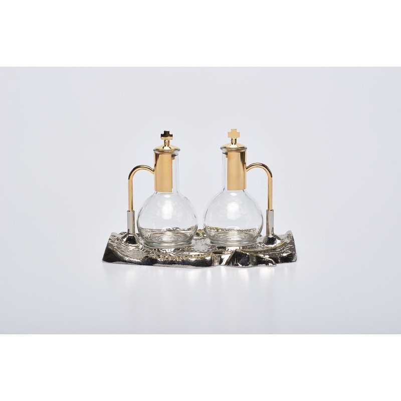 Ampolline vassoio "spighe" nikel