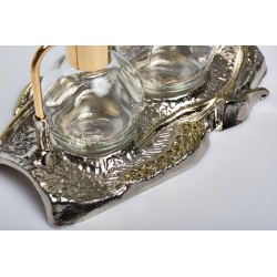 Ampolline vassoio "spighe" nikel