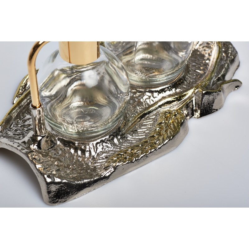 Ampolline vassoio "spighe" nikel