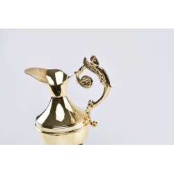 Brocca dorata grande con piattino