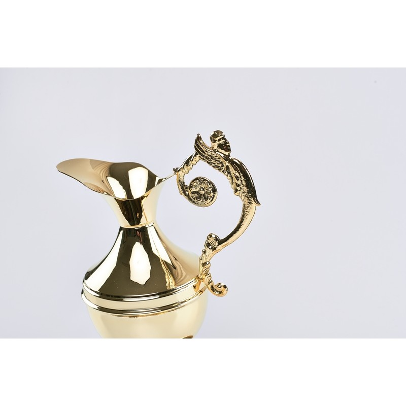 Brocca dorata piccola con piattino