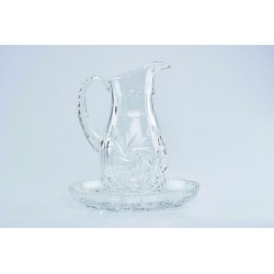 Brocca e piatto in cristallo