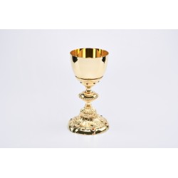 Calice barocco inserti vetro rubino cm. 22