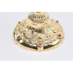 Calice barocco inserti vetro rubino cm. 22