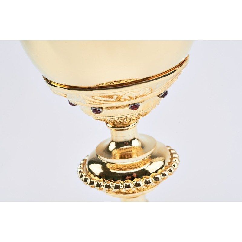 Calice barocco inserti vetro rubino cm. 22
