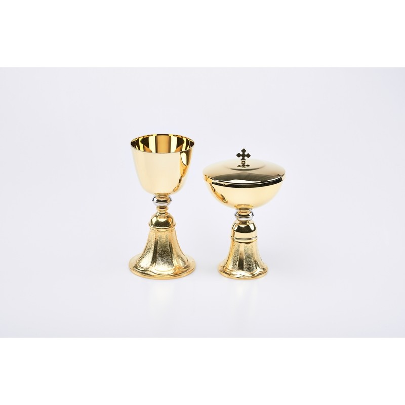 Calice dorato base fusa cm. 18