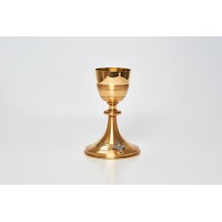 Calice martellato satinato oro cm. 21