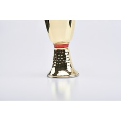 Calice ottone orato con anello smaltato cm. 16