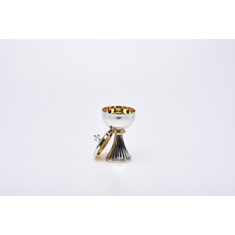 Pisside S. Germano in ottone nichelato cm. 15