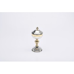 Pisside nikel lucido coppa dorata cm. 19