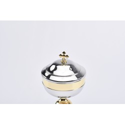 Pisside nikel lucido coppa dorata cm. 19