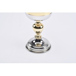 Pisside nikel lucido coppa dorata cm. 19