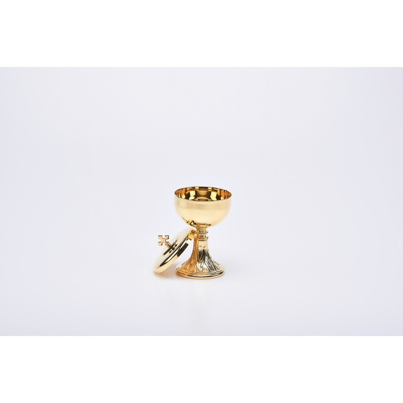 Pisside S. Marco con base in fusione ottone dorato cm. 14