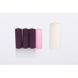 Set 4 candele per candeliere dell'Avvento + candelotto centrale