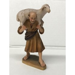 Contadino con pecora per presepe Anri Kuolt cm. 12,5