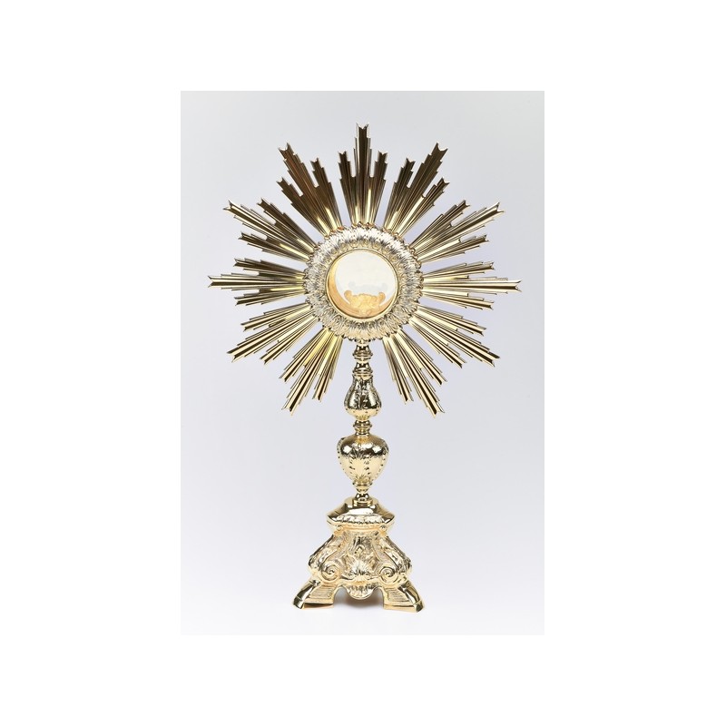 Ostensorio barocco in bronzo/ottone cm. 57