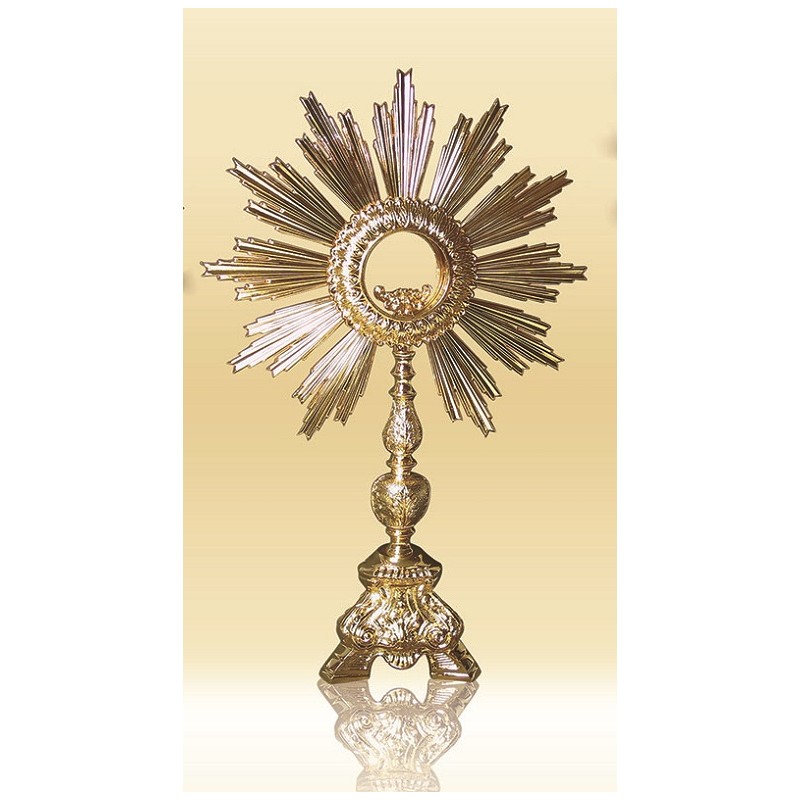 Ostensorio barocco in bronzo/ottone cm. 57