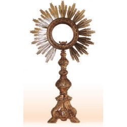 Ostensorio barocco in bronzo/ottone cm. 70