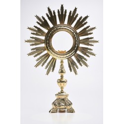 Ostensorio barocco in bronzo/ottone Ostia Magna cm. 64