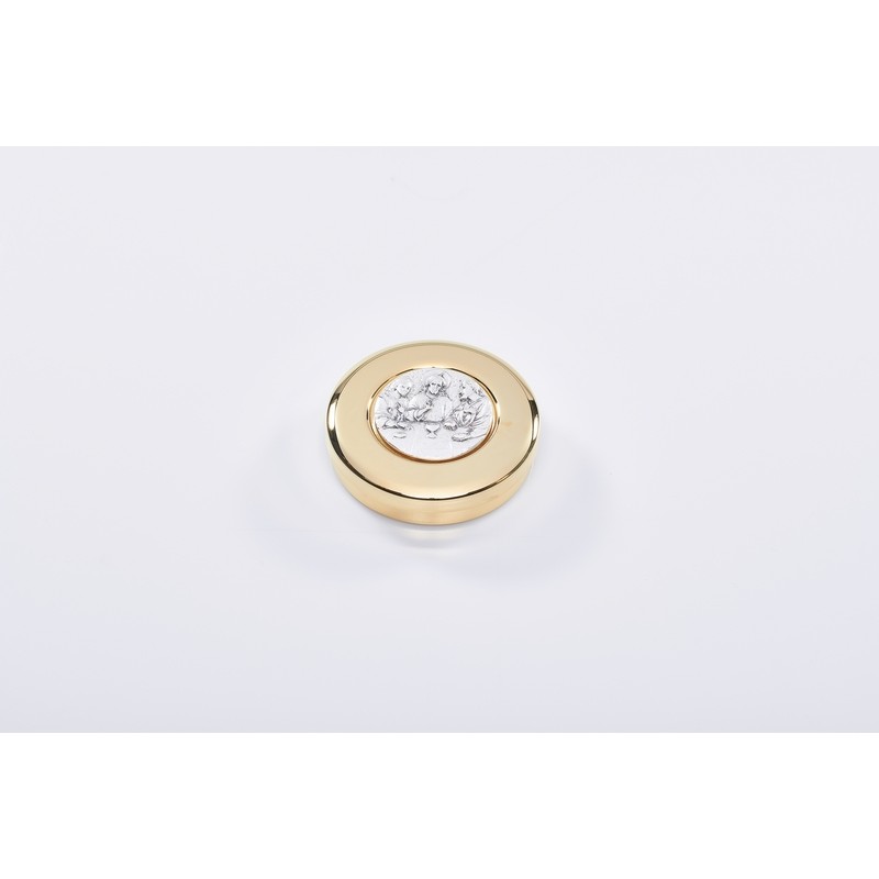 Scatola porta ostie placca argentata