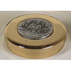 Scatola porta ostie placca argentata