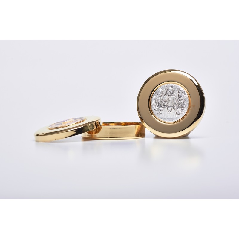 Scatola porta ostie placca argentata