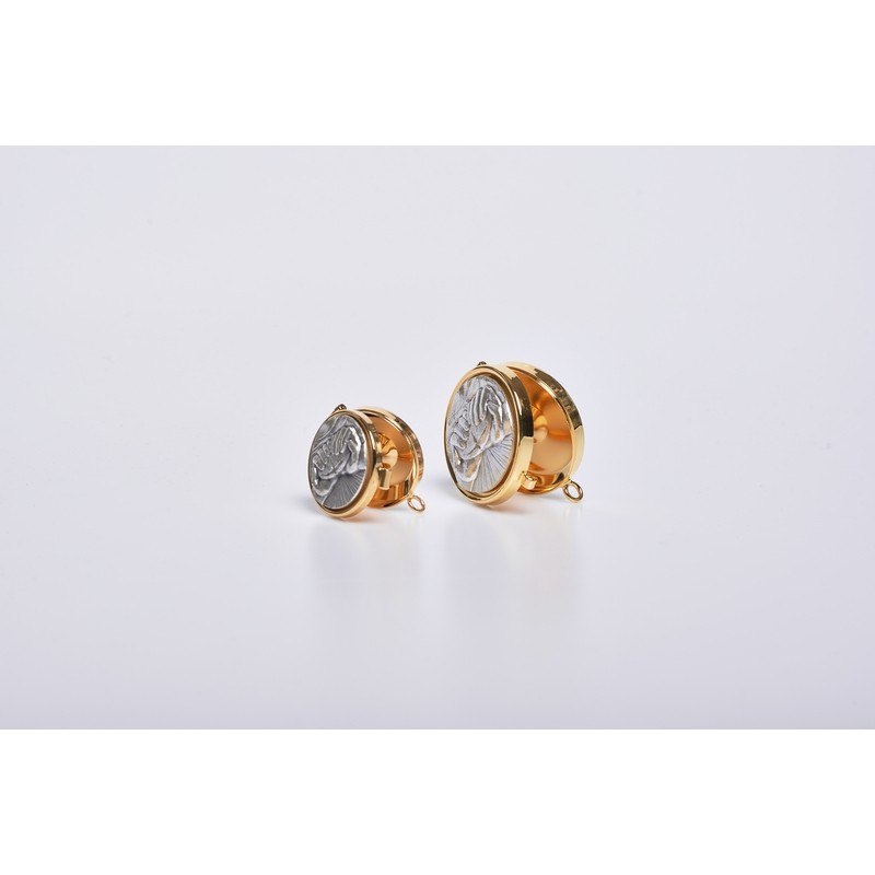 Teca mignon placca peltro Pane Mani Ø cm. 4