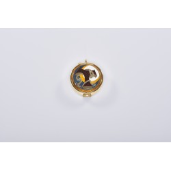 Teca mignon placca smalti Croce Tau Ø cm. 4