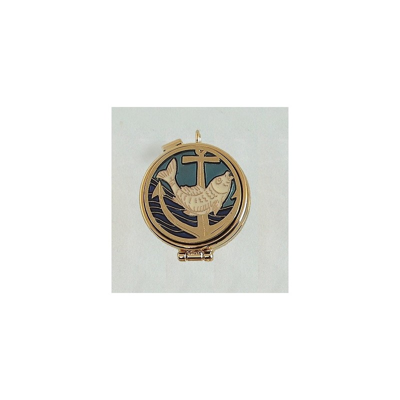 Teca mignon placca smalto Pesce Ø cm. 4