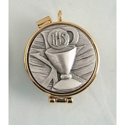 Teca placca  peltro Calice Pax Ø cm. 5,4