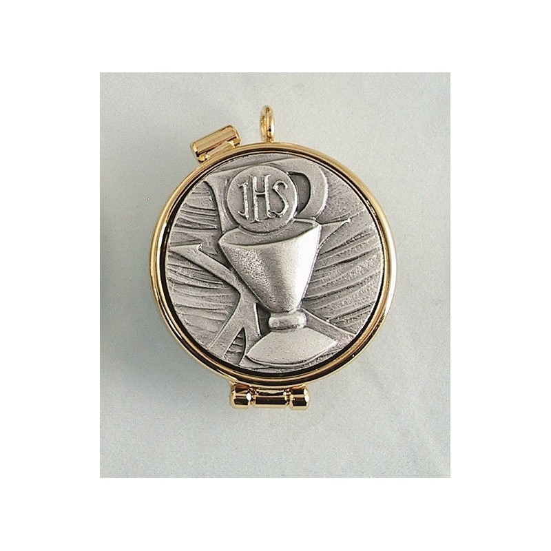 Teca placca  peltro Calice Pax Ø cm. 5,4