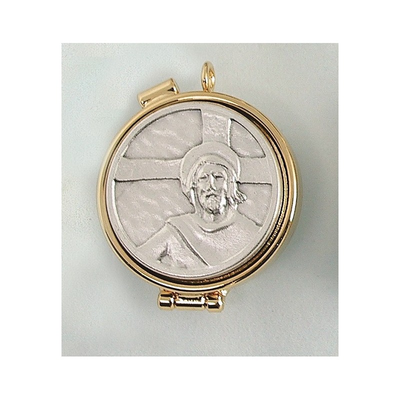 Teca placca  peltro Ecce Homo Ø cm. 5,4