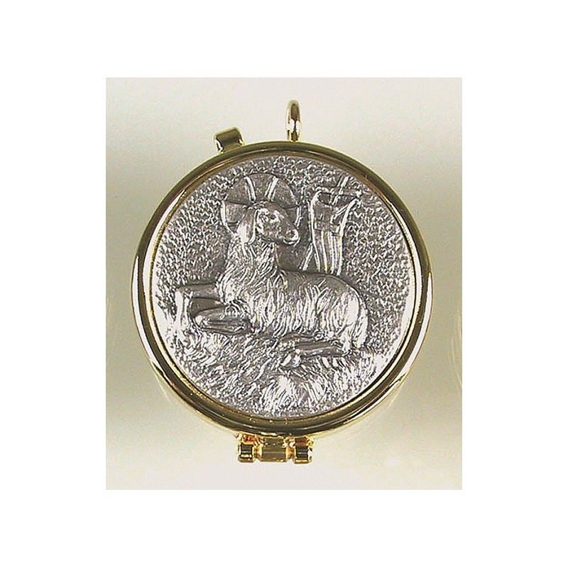 Teca placca peltro Agnello