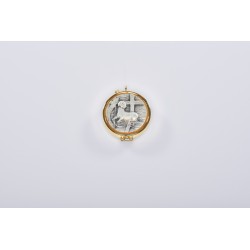 Teca placca peltro Agnello Ø cm. 5,4