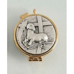 Teca placca peltro Agnello Ø cm. 5,4