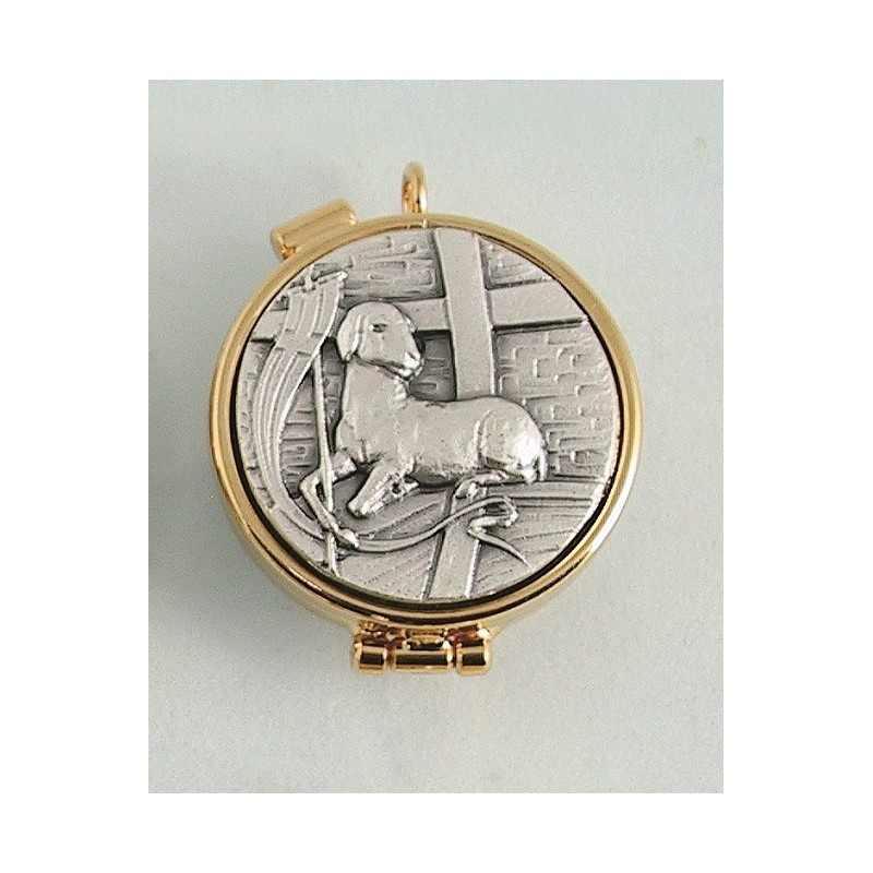 Teca placca peltro Agnello Ø cm. 5,4