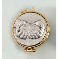 Teca placca peltro Pane Mani Ø cm. 5,4