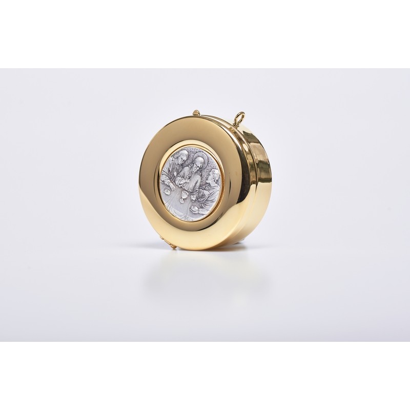 Teca placca peltro ultima cena Ø cm. 8