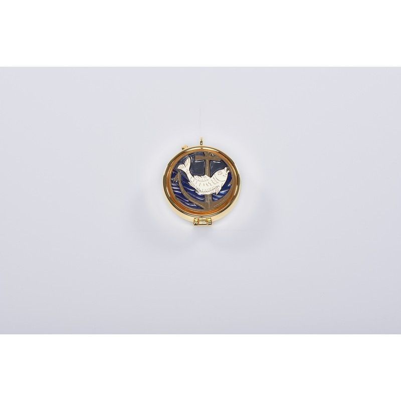 Teca placca smalto Pesce Ø cm. 5,4