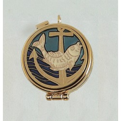 Teca placca smalto Pesce Ø cm. 5,4