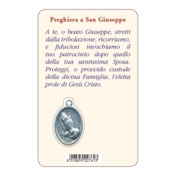 Pvc con medaglia e preghiera di S. Giuseppe