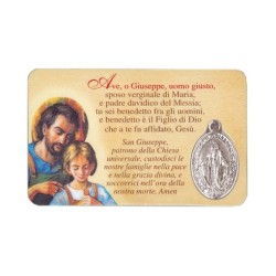 Tesserina S. Giuseppe con medaglia Miracolosa