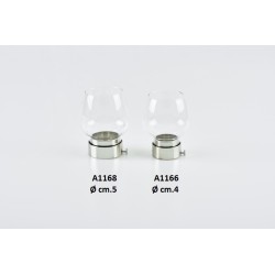 Antivento in vetro Ø cm. 4 argento