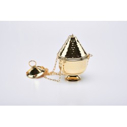 Turibolo dorato alt. cm. 15,5 Ø cm. 11,5 con base