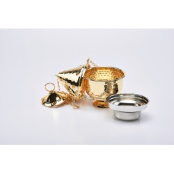 Turibolo dorato alt. cm. 15,5 Ø cm. 11,5 con base