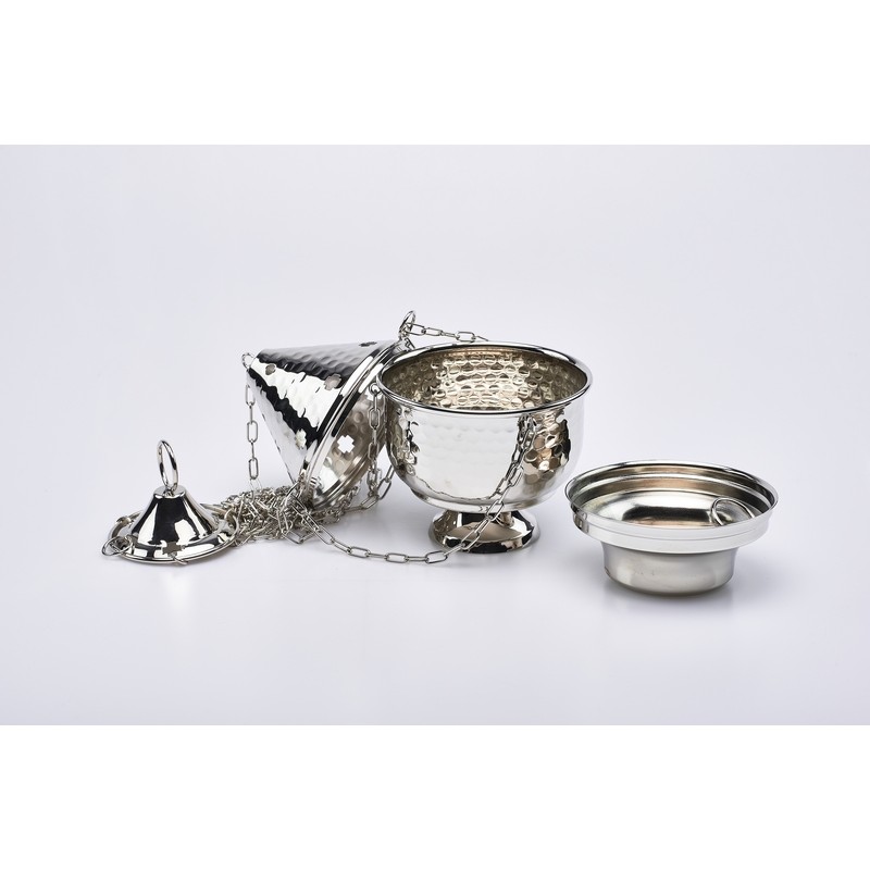 Turibolo nikelato alt. cm. 15,5 Ø cm. 11,5 con base